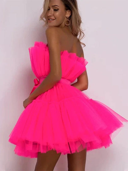 Feestelijke Jurk Tulle Uniek Design Voor Vrouw