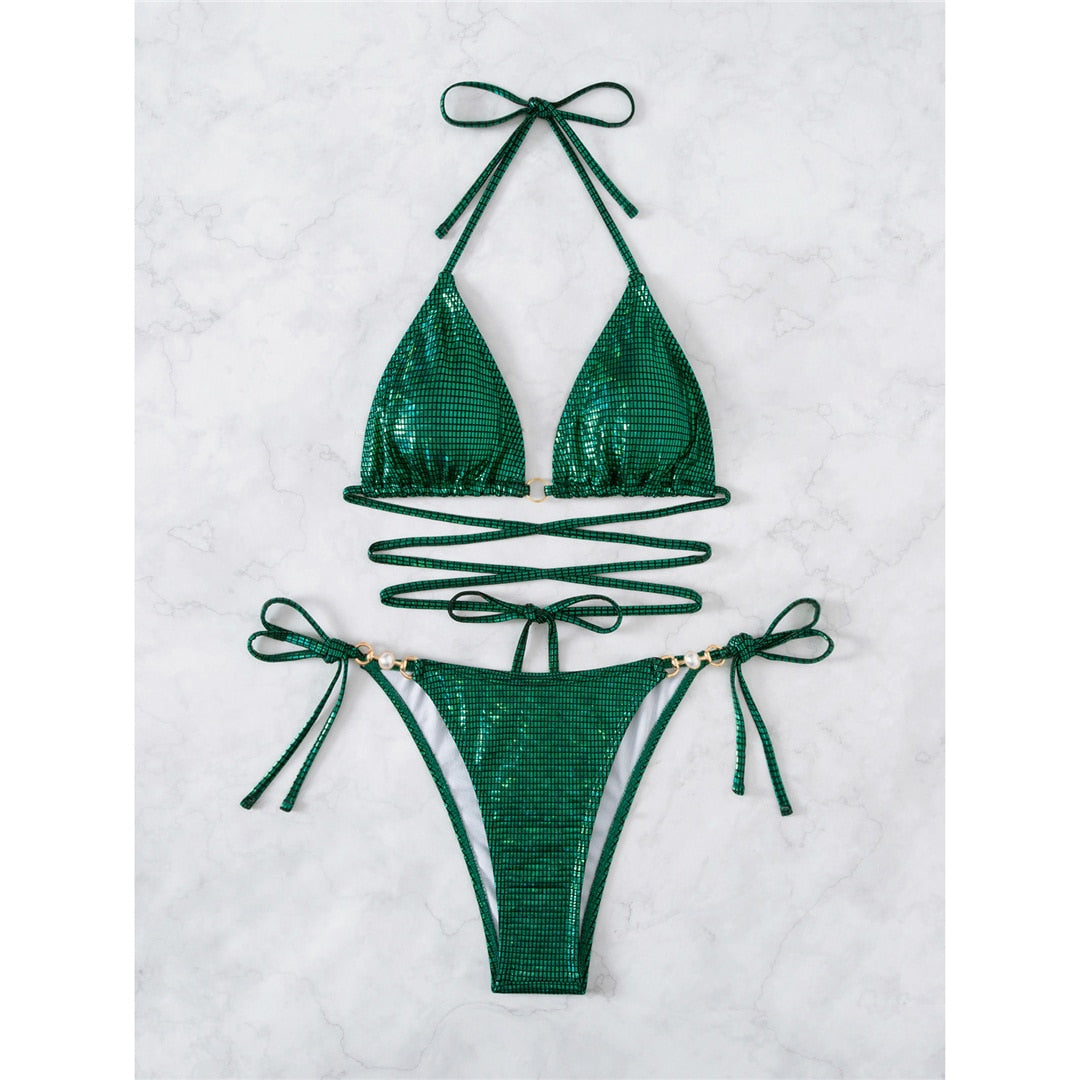 Glitter Bikini |Sexy Bandeau Badpak voor Vrouw