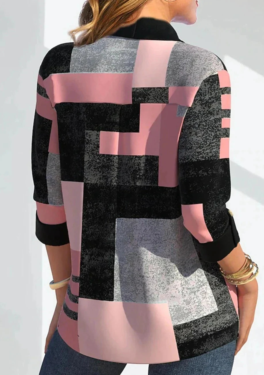 Vrouwelijke Geruite Blouse Casual Stijl