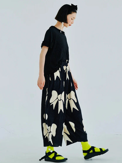 ChiqueCouture Zwarte Vouwenstrik Broek