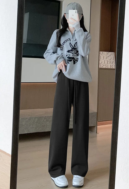 Retro Joggingbroek Vintage Stijlvol Zwart Wit
