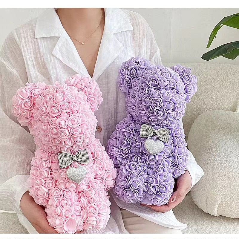 Valentijnsdag Teddybeer met Rozen