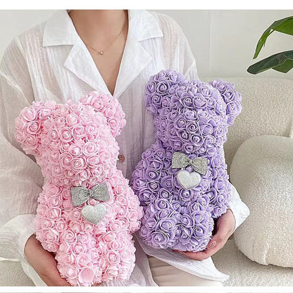 Valentijnsdag Teddybeer met Rozen