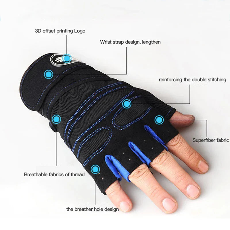 Gym Handschoenen Schokbestendig met Ondersteuning voor Fitness