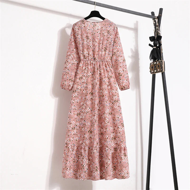 Dalia | Vestito Lungo Elegante Floreale per Estate-5