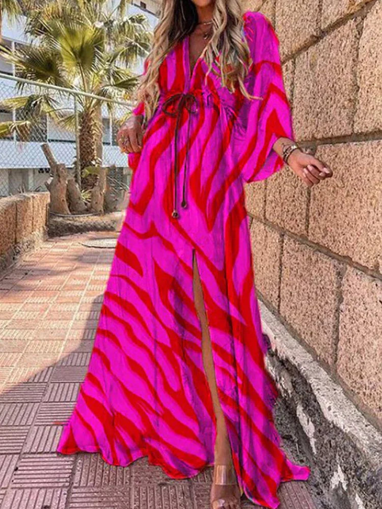 Zomerjurk met Bloemenprint - Strandjurk voor Vrouw