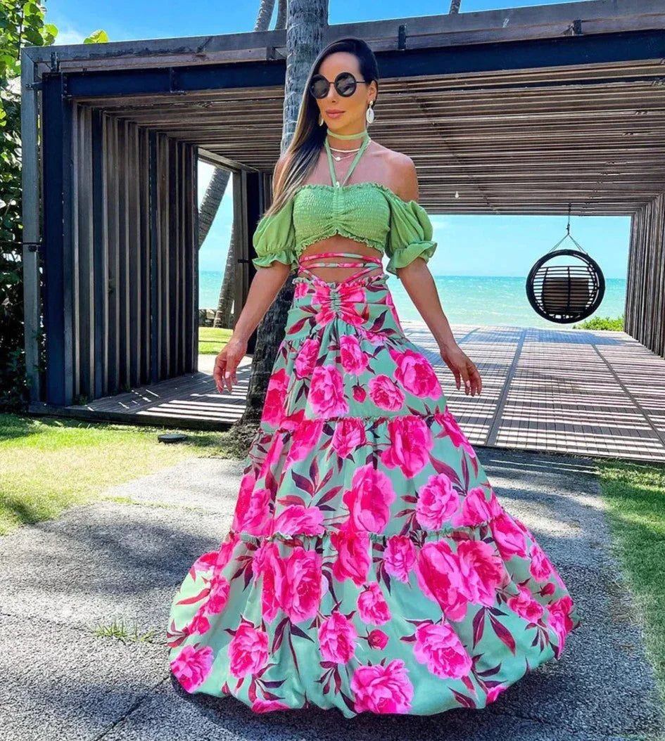 Strandjurkje Zomerjurk Vrouwelijk met Bloemenprint