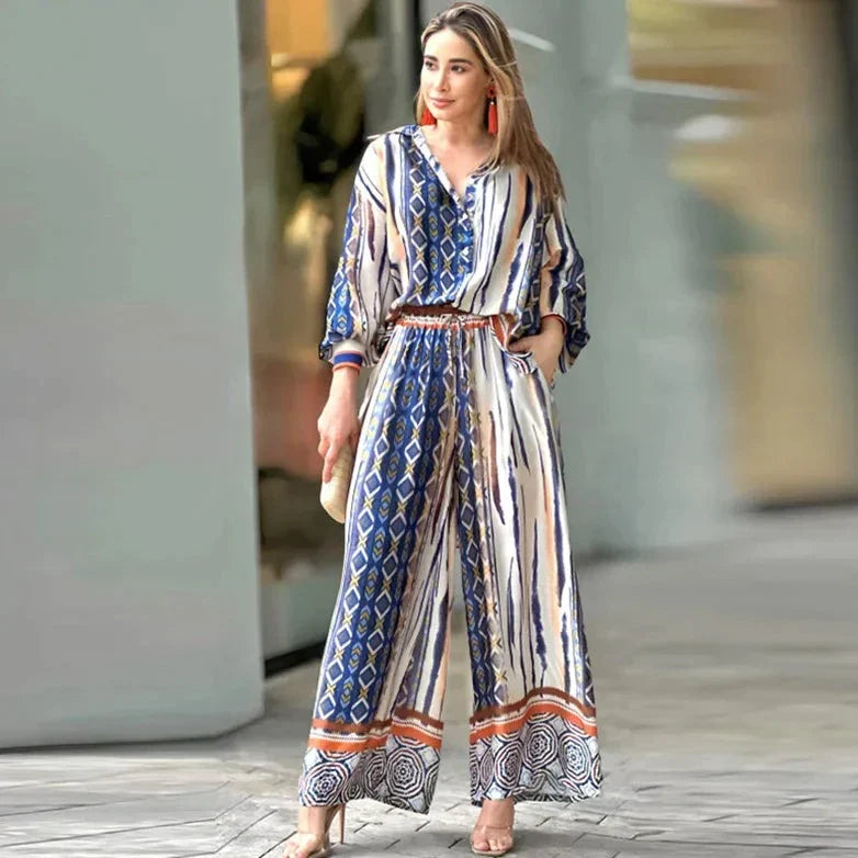 Elegante Bedrukte Set Zalea Stylisch en Chic - Mode Vibes