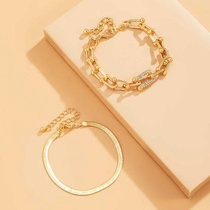 Gouden en Zilveren Armband Set 2-delig