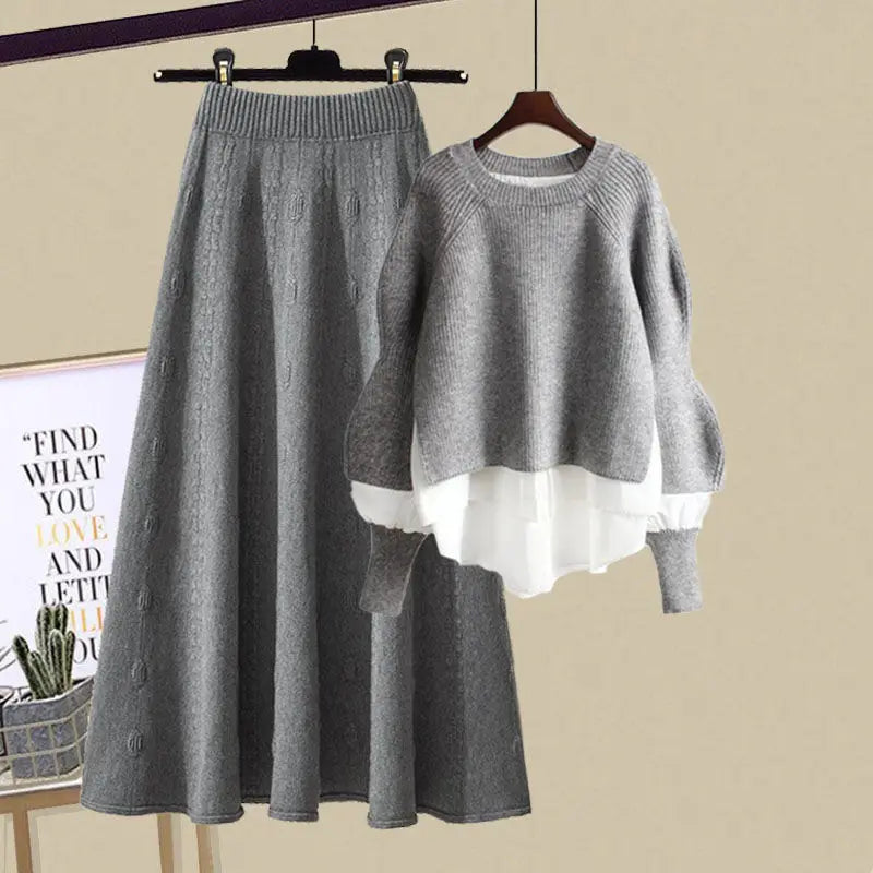 Tweedelige Breiset voor Vrouw Warm en Comfortabel - Mode Vibes