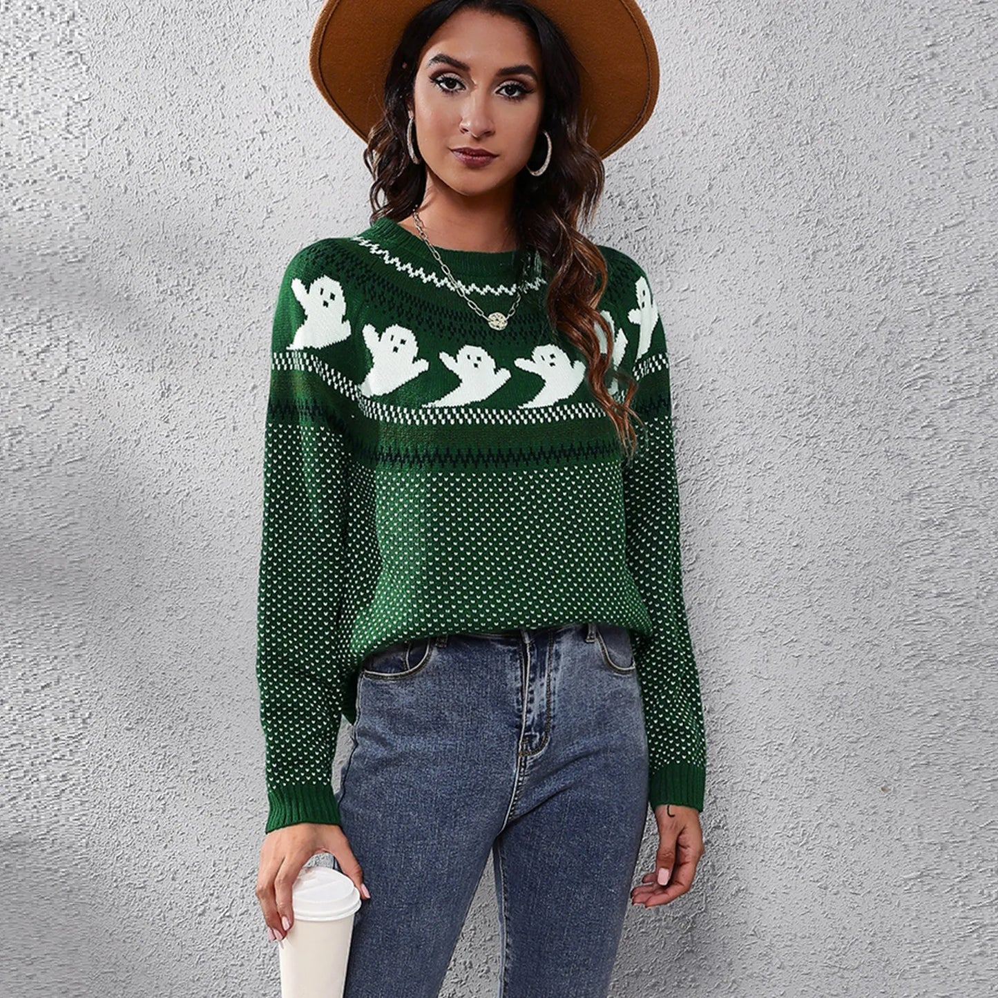 Halloween Vrouwen Trui Spookachtig Vintage Stijl