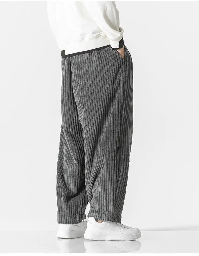 Heren ribgebreide joggingbroek – Relaxed fit met elastische tailleband
