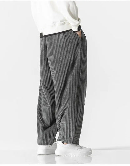 Heren ribgebreide joggingbroek – Relaxed fit met elastische tailleband