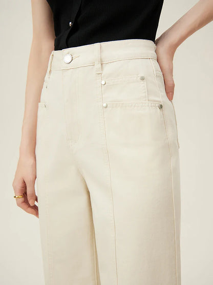 LuxeLoom Witte Rechte Jeans