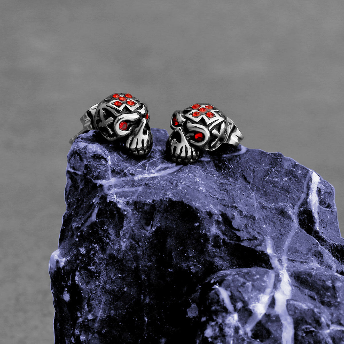 Schedel Oorbellen Edgy Stijl Zwarte Accessoires - Mode Vibes