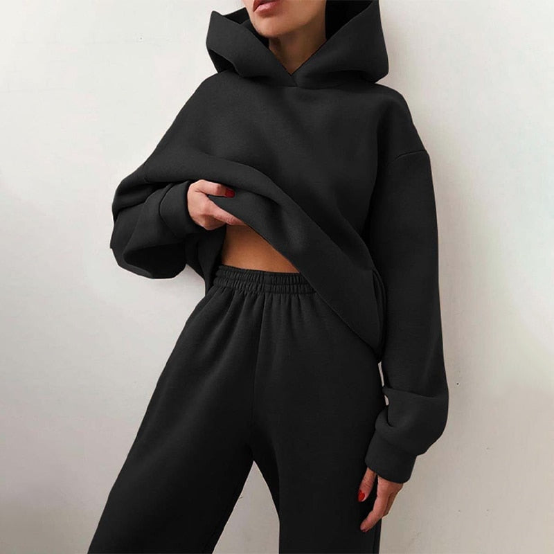 Oversized Joggingset Basic Comfortabel Zwart