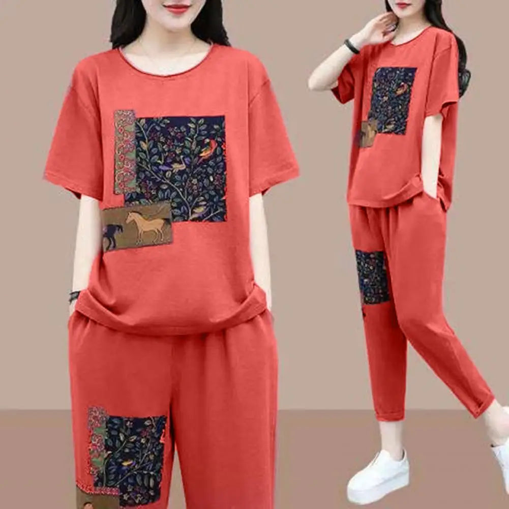UrbanEase Retro Print Tracksuit
