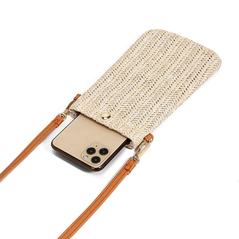 Solis Mode  Zomerse Stro Geweven Clutch