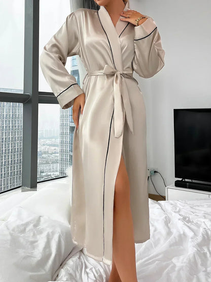 Satijnen Kimono Dames – Luxe Badjas met Ceintuur & Elegante Pasvorm