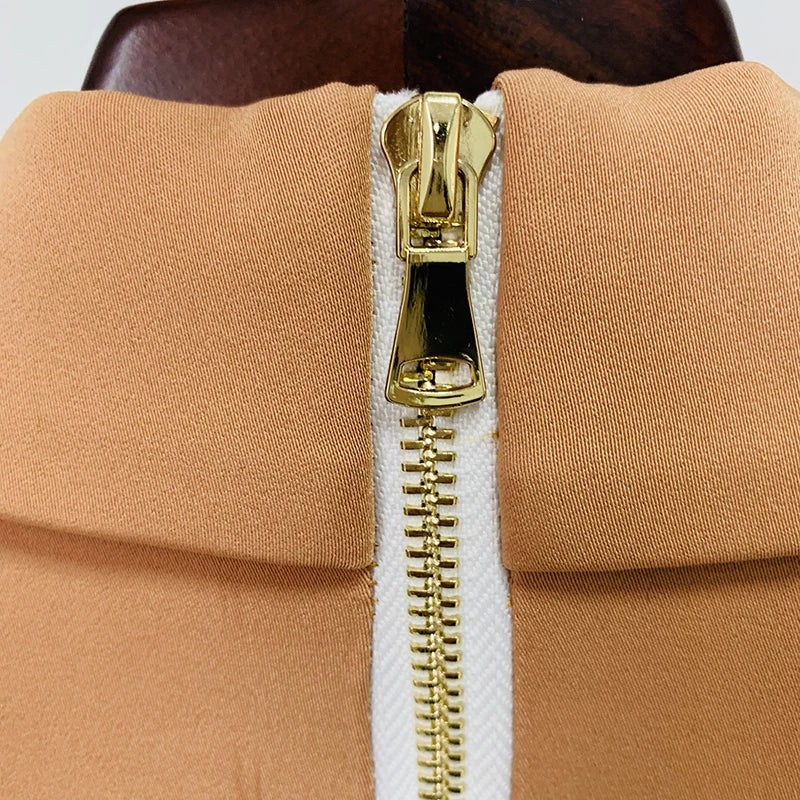 Blazerjurk Double-Breasted Met Riem Elegant Dame Jurk