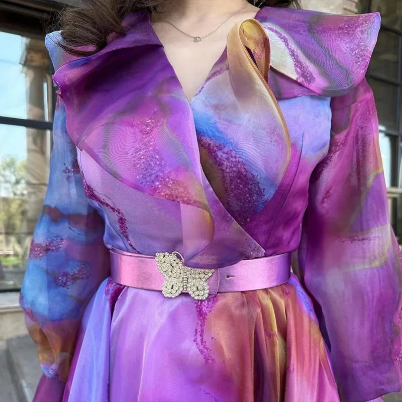 Maxi Jurk Elegante Zomerjurk met Kleurrijke Bloemenprint