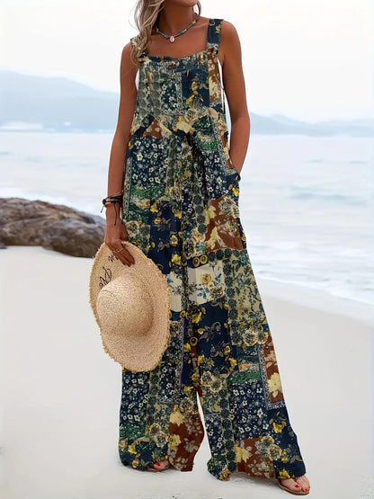 Vrouwelijke Jumpsuit Vierkante Halslijn Zomerjurk - Mode Vibes