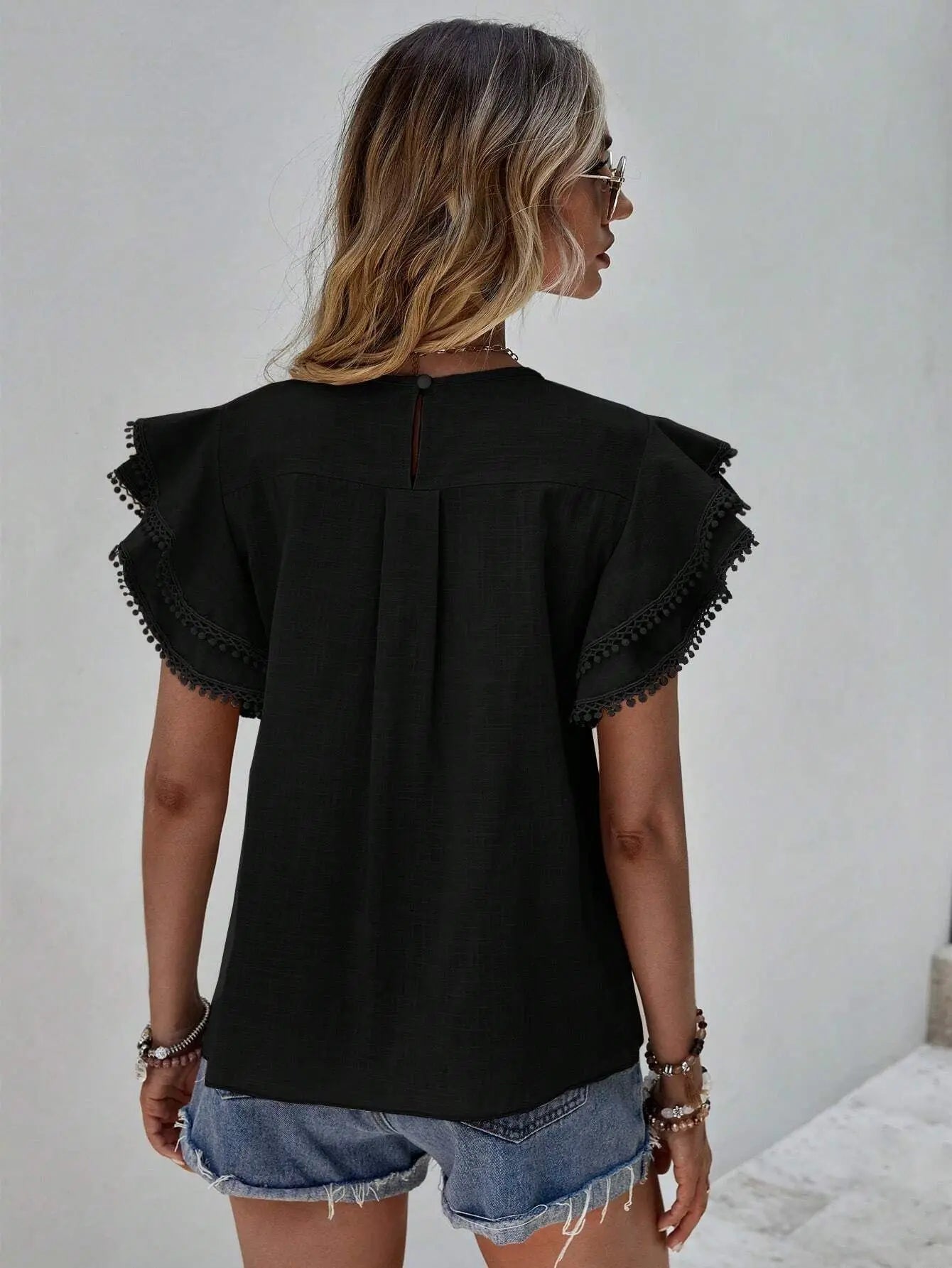 Damesblouse Elegant Korte Mouw Stijlvol