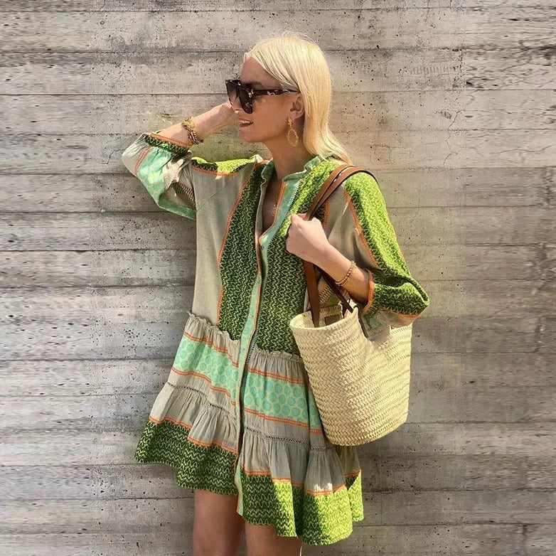 Jurk Met Etnische Print Minirok Zomer Jurkje - Mode Vibes