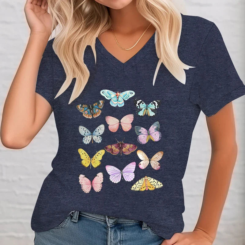 FloraVibe Vlinder Graphic T-Shirt