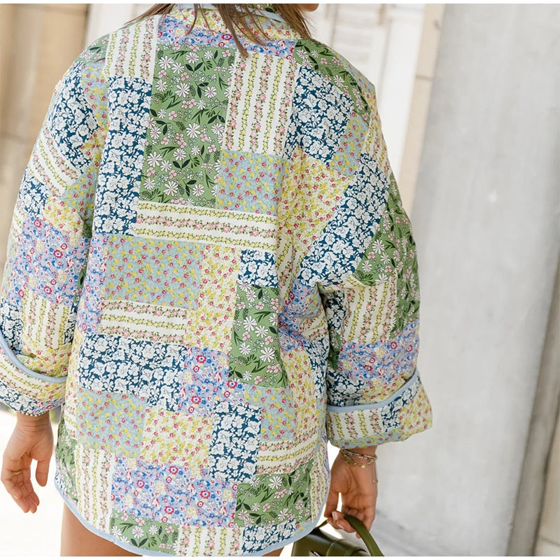 Gewatteerd Jack Patchwork Casual Damesjas