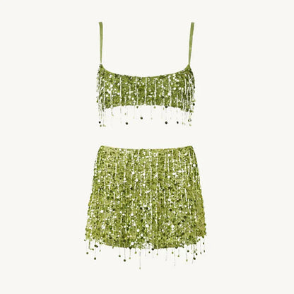 Bikini Set Pailletten en Franjes Badmode Strand