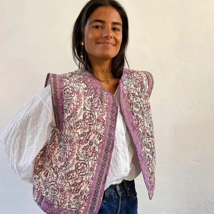 Lichtgewicht Gilet met Bloemenprint Comfortabel en Stijlvol - Mode Vibes