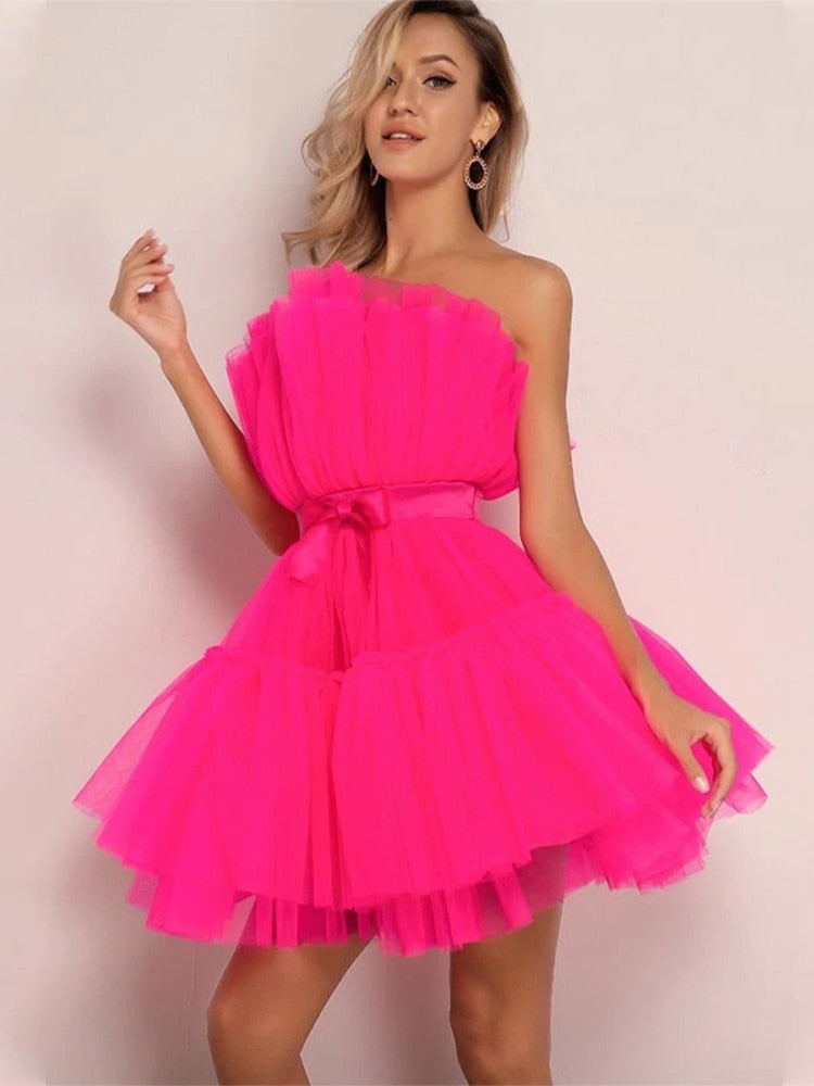 Feestelijke Jurk Tulle Uniek Design Voor Vrouw