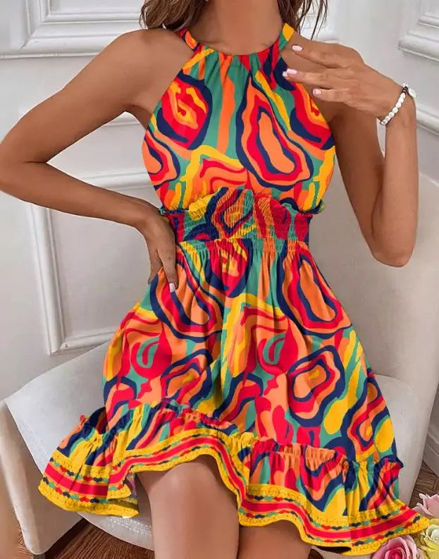 Mouwloze Jurk Halternek Zomerjurkje Casual Vrouwenkleding