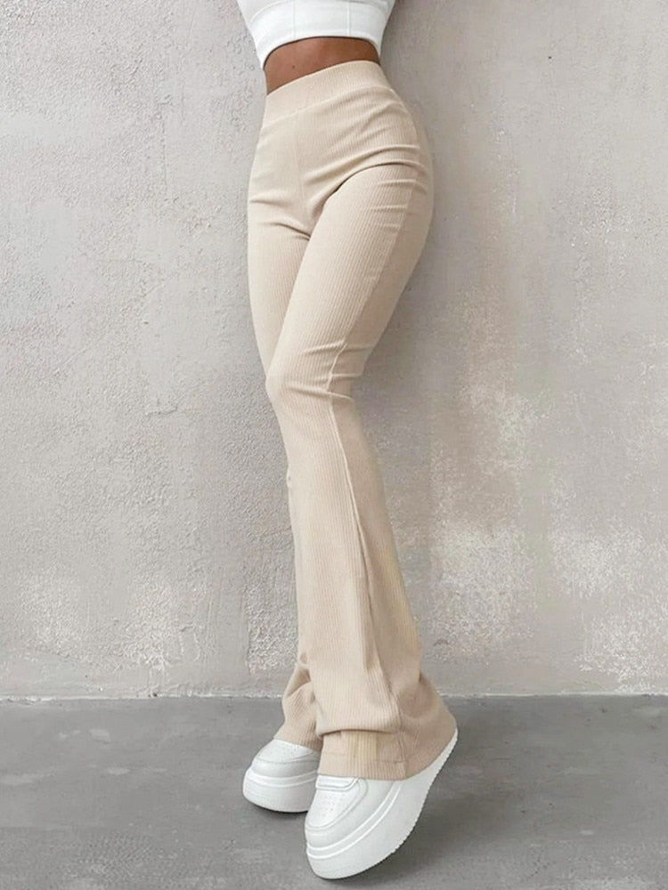 Comfortabele Flared Broek Wijd Been Moderne Stijl - Mode Vibes
