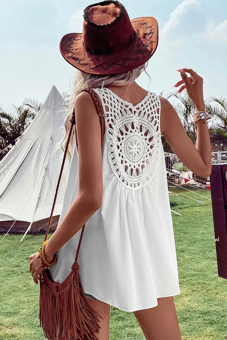 Mouwloze Boho Top Zomer Jurk Stijl