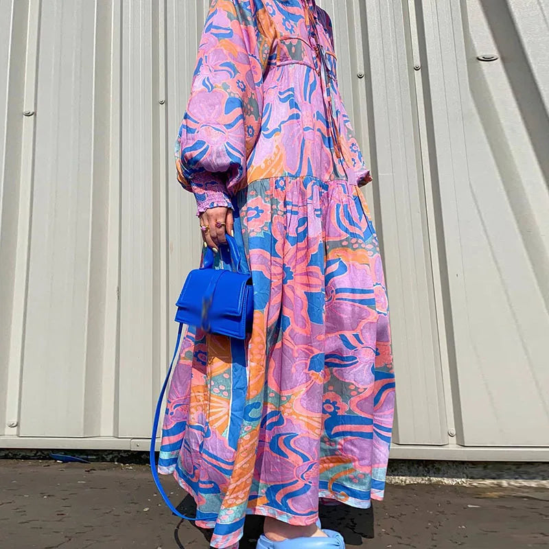 Maxi Jurk Bloemenprint Zomerjurk Vrouw