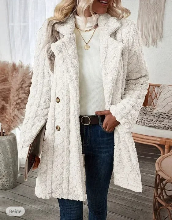 Casual Lange Jas met Kraag en Mouwen - Mode Vibes