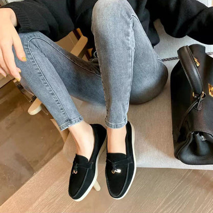 Dames Loafers Gepunte Teen Comfortabel Leer Lente Stijl