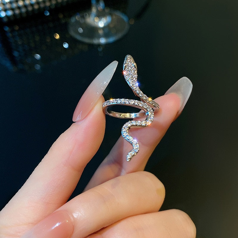 Slang Ring Unieke Zilveren Sieraden - Mode Vibes