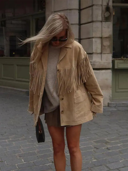 Suède Franje Jas Westers Stijl Boho Chic
