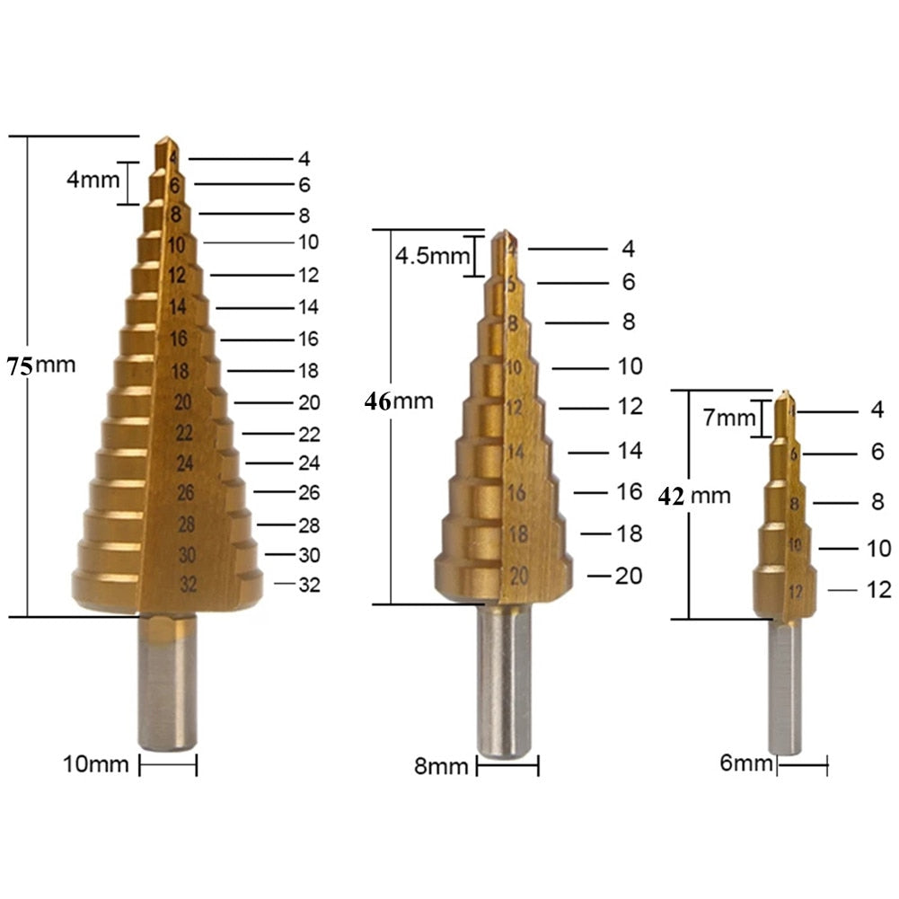 Titanium Boorset 6-delige Set voor Metaal en Hout