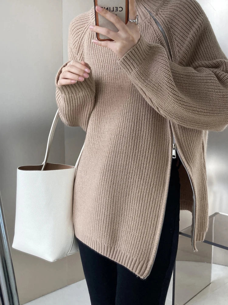 Dames Vest Met Ritssluiting Warme Pullover