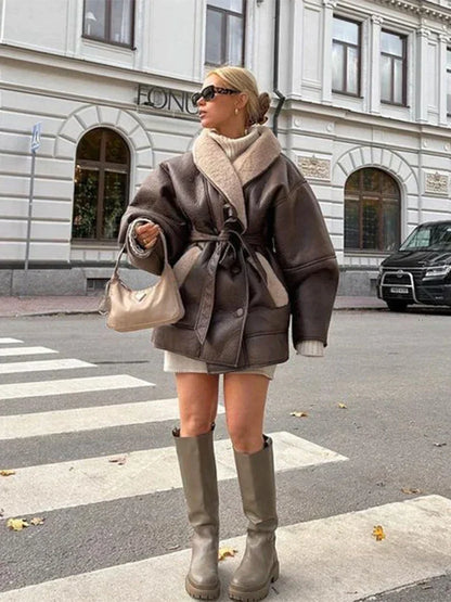 Luxe Bontjas van Leer Warm en Stijlvol
