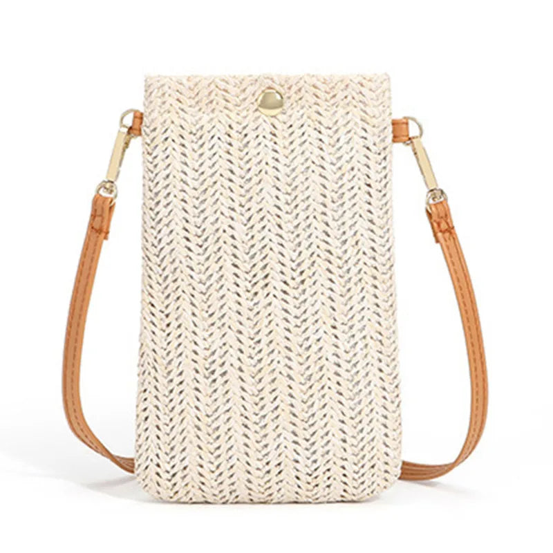 Solis Mode  Zomerse Stro Geweven Clutch