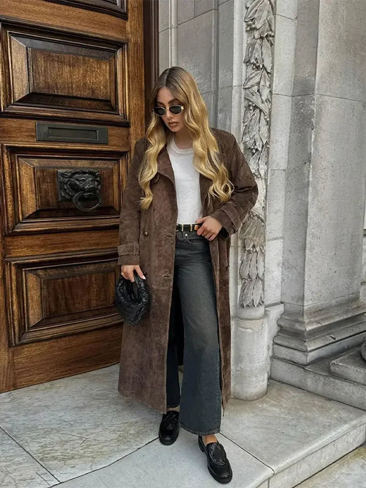 Dames Winterjas Faux Suede Warm en Stijlvol