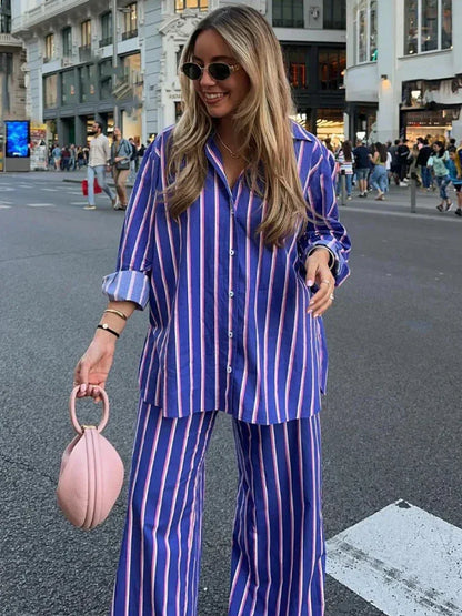 Gestreepte Oversized Set voor Vrouw Alba