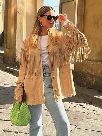 Suède Franje Jas Westers Stijl Boho Chic