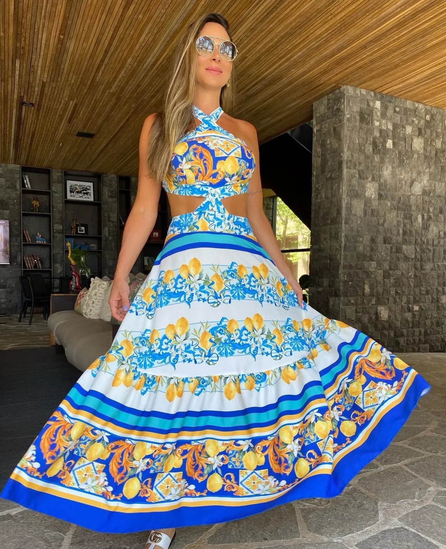 Boheemse Jurk Vrouwen Zomer Jurk Met Print