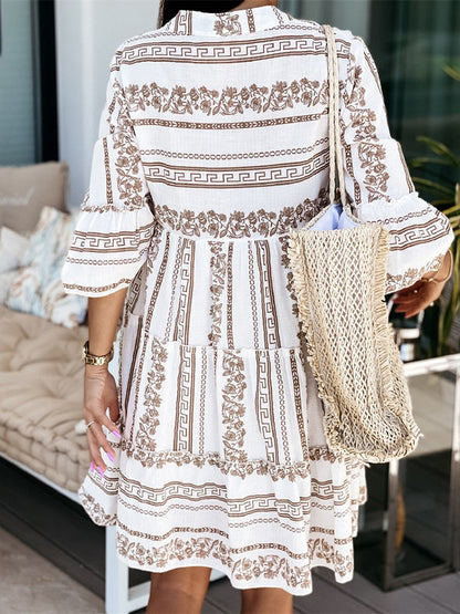 Boho Jurk Zomerse Luchtige Rok met Vrolijk Patroon